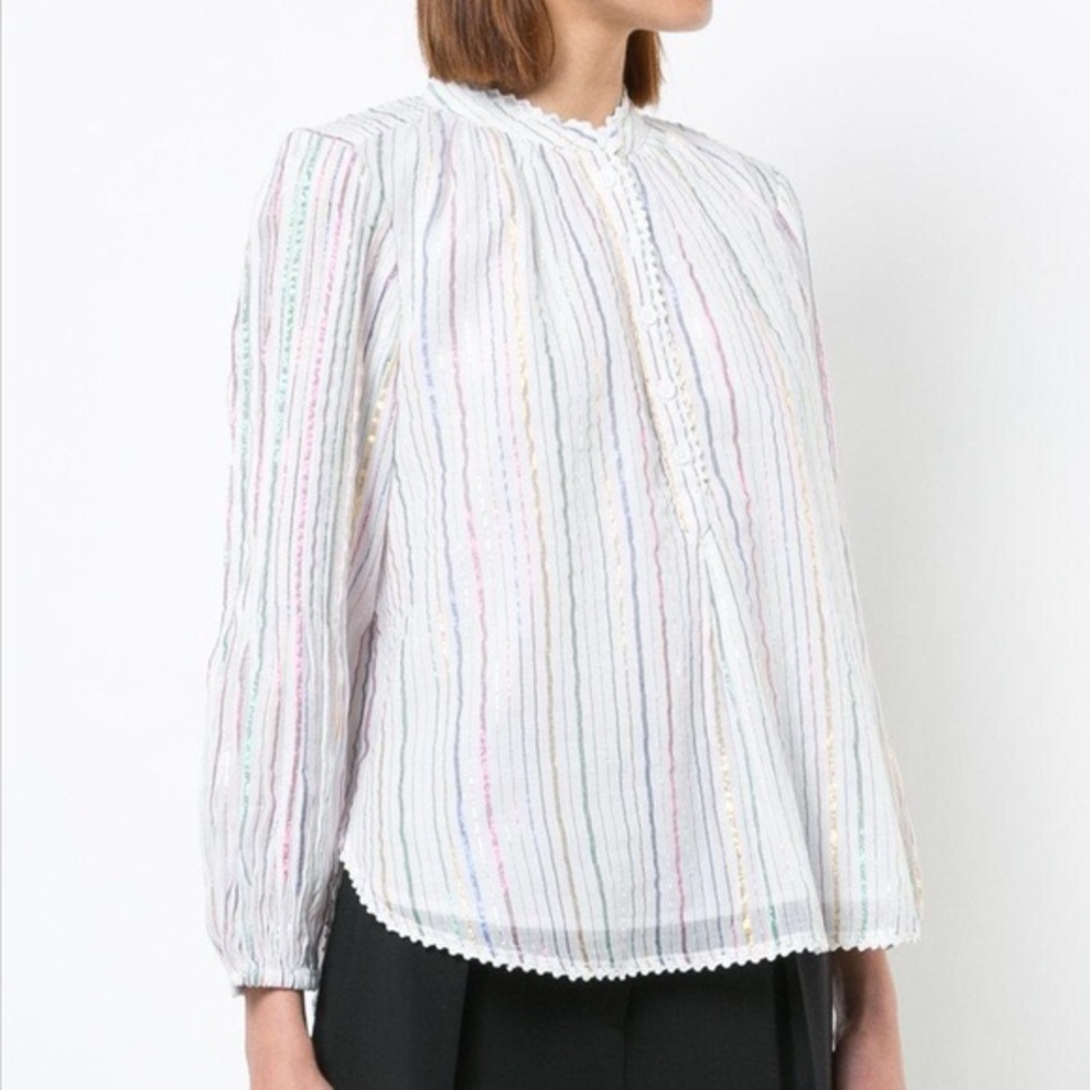 Apiece Apart Papyrus Metallic Striped Top